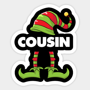 Cousin Elf Funny Matching Christmas Costume Family Sticker